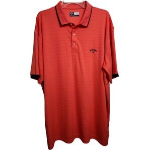 Callaway Mens Opt Dri Performance Short Sleeve Golf Polo Shirt Orange Color XXL